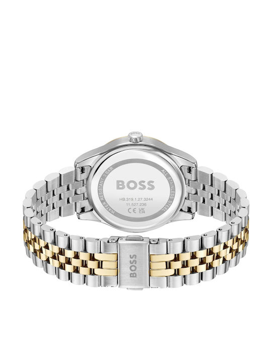 Hugo Boss Graceful Damen Uhr Chronograph mit Silber Metallarmband