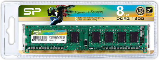 Silicon Power DDR3 με Module 1x8GB και Ταχύτητα 1600 για Desktop