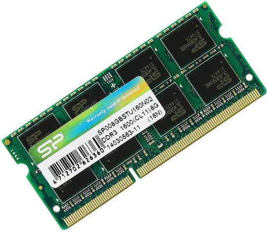 Silicon Power Tragbar 1600 8GB DDR3 RAM mit Geschwindigkeit 1600 für Laptop