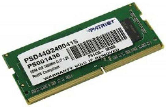 Patriot Signature Line 4GB DDR4 RAM with 2400 Speed for Laptop