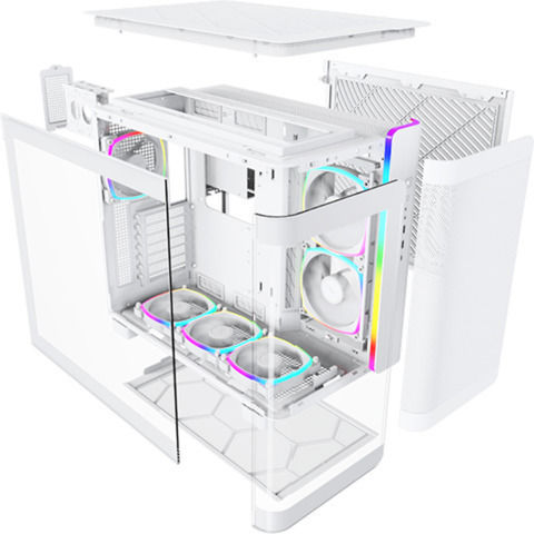 Montech King 95 Pro Геймърско Midi Tower Компютърна Кутия с Страничен Прозорец Бяла