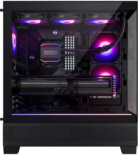 Phanteks XT View Gaming Midi Tower Κουτί Υπολογιστή με Πλαϊνό Παράθυρο και RGB Φωτισμό Μαύρο