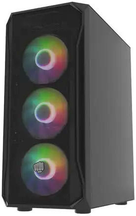 Natec Fury Shobo SH4F Gaming Midi Tower Κουτί Υπολογιστή με Πλαϊνό Παράθυρο και RGB Φωτισμό Μαύρο
