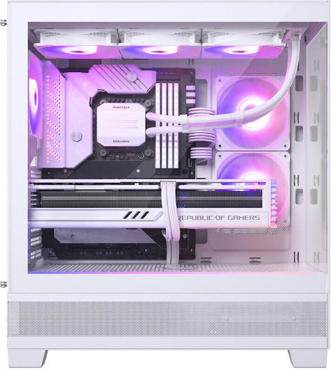 Phanteks XT Gaming Midi Tower Κουτί Υπολογιστή με Πλαϊνό Παράθυρο και RGB Φωτισμό Λευκό