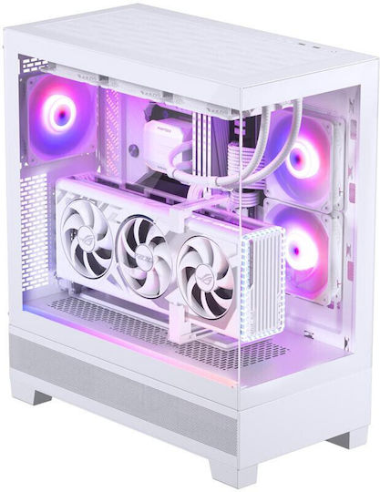 Phanteks XT Gaming Midi Tower Κουτί Υπολογιστή με Πλαϊνό Παράθυρο και RGB Φωτισμό Λευκό