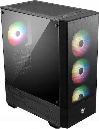 MSI MAG Forge 112R Gaming Midi Tower Computer Case with Side Window and RGB Lighting Black