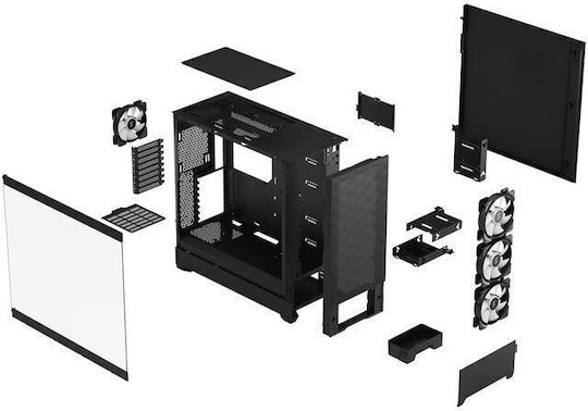 Fractal Design Pop XL Air Gaming Midi Tower Computer Case with Side Window RGB Black TG Clear