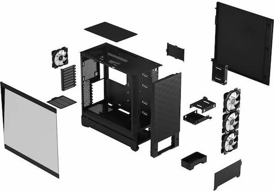 Fractal Design Pop XL Air Gaming Midi Tower Computer Case with Side Window RGB Black TG Clear