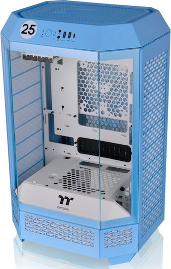 Thermaltake The Tower 300 Gaming Mikro-Turm Computergehäuse mit Seitenfenster und RGB-Beleuchtung Hydrangea Blau
