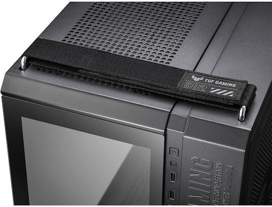 Asus TUF GT502 Plus Gaming Midi-Turm Computergehäuse mit Seitenfenster Schwarz