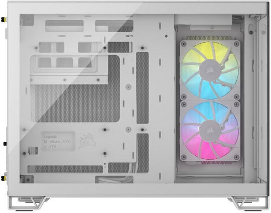 Corsair iCUE 2500X RGB Gaming Mini tower Carcasă Calculator cu Fereastră Laterală Alb