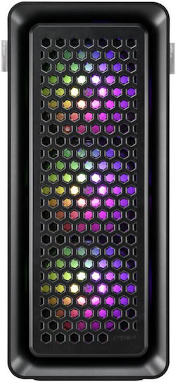 FSP/Fortron CUT593A Gaming Ultra Tower Κουτί Υπολογιστή με Πλαϊνό Παράθυρο και RGB Φωτισμό Μαύρο