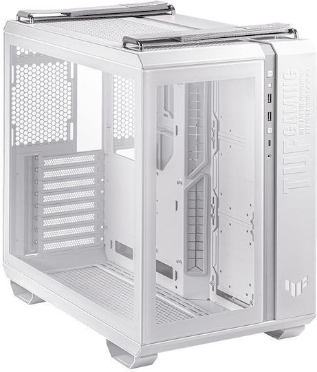 Asus TUF GT502 Plus Gaming Middle Tower Carcasă Calculator cu Fereastră Laterală Alb
