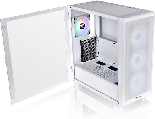 Thermaltake S250 TG ARGB Midi Tower Computer Case with Window Panel White