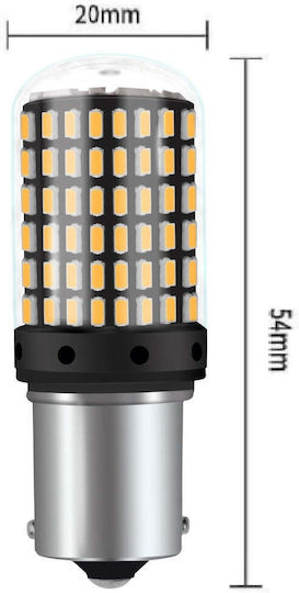 Lămpi Autoturismului BA15S / P21W Canbus LED Galben 12V 20W 2buc