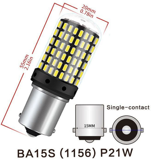 Lămpi Autoturismului BA15S / P21W Canbus LED Roșu 12V 20W 2buc
