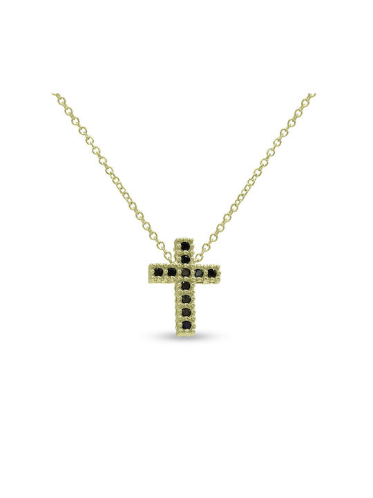 Damen Gold Kreuz 9K mit Kette