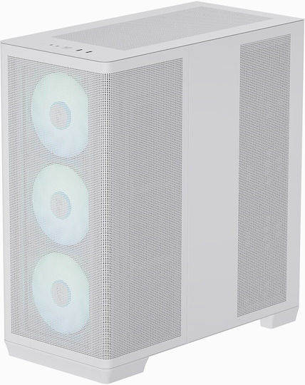 APNX C1 Gaming Midi Tower Κουτί Υπολογιστή με Πλαϊνό Παράθυρο και RGB Φωτισμό Λευκό