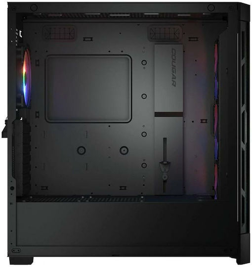 Cougar Duoface Pro RGB Геймърско бюро Midi Tower Компютърна кутия със страничен прозорец Черен