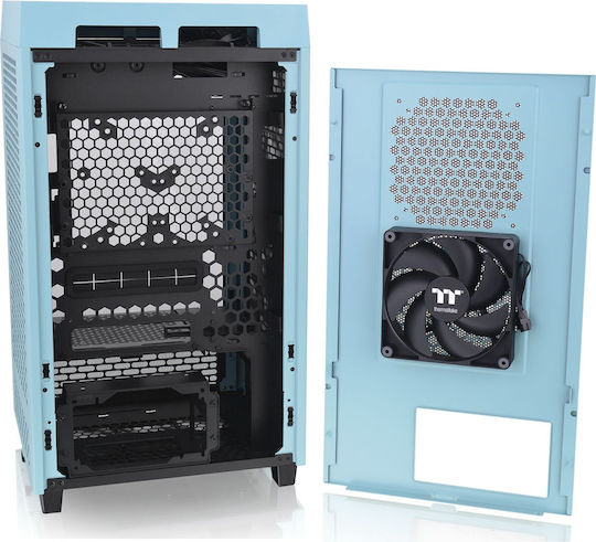Thermaltake The Tower 200 Gaming Mini Tower Computer Case with Side Window and RGB Lighting Turquoise