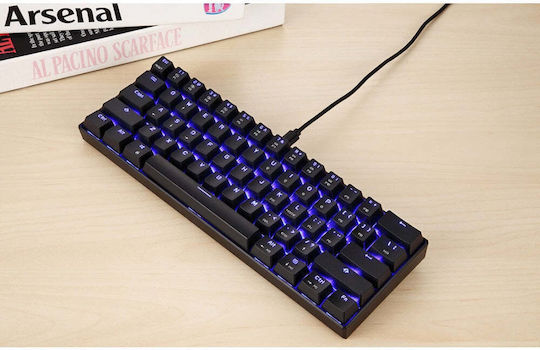 Motospeed Κ61 Gaming Μηχανικό Πληκτρολόγιο 60% με Kailh Box White διακόπτες και RGB φωτισμό (Ελληνικό)