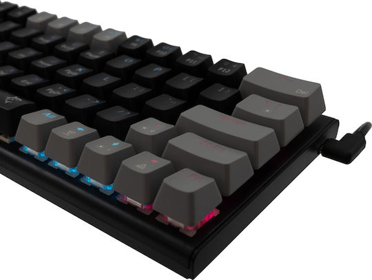 White Shark WAKIZASHI Gaming Mechanische Tastatur mit Benutzerdefiniert Blau Schaltern und RGB-Beleuchtung (Englisch US) Black/Grey