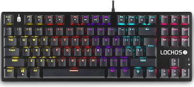 Spartan Gear Lochos 2 Gaming Tastatură Mecanică Fără cheie cu Roșu personalizat switch-uri și iluminare RGB (Engleză US)