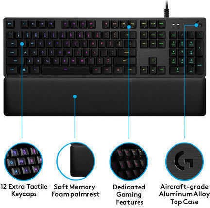 Logitech G513 Gaming Mechanische Tastatur mit GX Braun Schaltern und RGB-Beleuchtung (Englisch US)