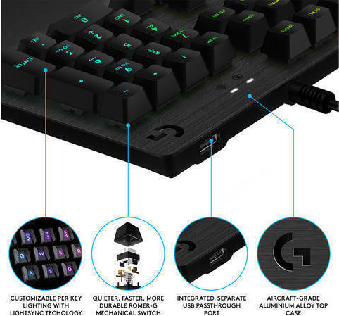 Logitech G513 Gaming Mechanische Tastatur mit GX Braun Schaltern und RGB-Beleuchtung (Englisch US)