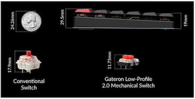 Keychron Pro Qmk Via Fără fir Gaming Tastatură Mecanică cu Gateron Albastru switch-uri și iluminare RGB (Engleză US) Albastru