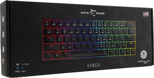 White Shark GK-003111 Wireless Gaming Mechanical Keyboard with Custom Red Switches and RGB Lighting English US