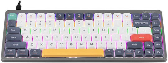 Tracer FINA 84 Gaming Μηχανικό Πληκτρολόγιο 75% με Outemu Red διακόπτες και RGB φωτισμό (Αγγλικό US) Γκρι