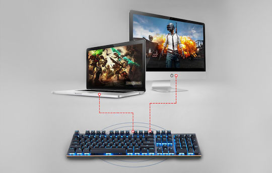 Motospeed GK89 Ασύρματο Gaming Μηχανικό Πληκτρολόγιο με Outemu Blue διακόπτες και Φωτιζόμενα πλήκτρα (Αγγλικό US) Ice Blue