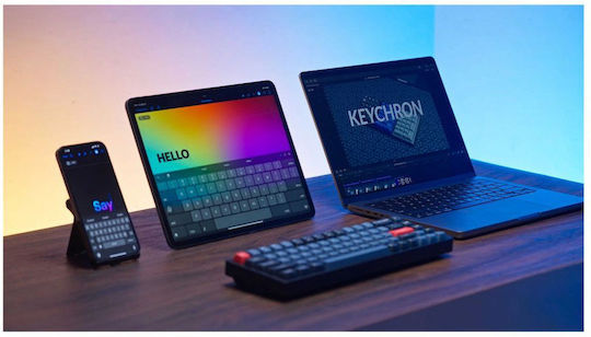 Keychron Pro Qmk Via K6P-J1 Kabelloses Gaming-Technik Tastatur 65% mit Benutzerdefinierten Rot Schaltern und RGB-Beleuchtung (Englisch US)