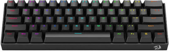 Redragon K630RGB Gaming Μηχανικό Πληκτρολόγιο 60% με Custom Red διακόπτες και RGB φωτισμό (International English)