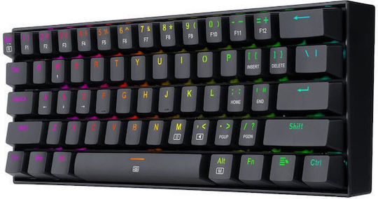 Redragon K630RGB Gaming Μηχανικό Πληκτρολόγιο 60% με Custom Red διακόπτες και RGB φωτισμό (International English)