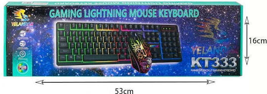 Yelandar Yelandar KT333 Σετ Gaming Πληκτρολόγιο με RGB φωτισμό & Ποντίκι (Αγγλικό US)