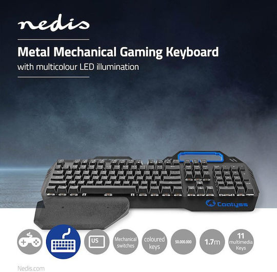 Nedis GKBD400BKUS Gaming Μηχανικό Πληκτρολόγιο με RGB φωτισμό (International English)