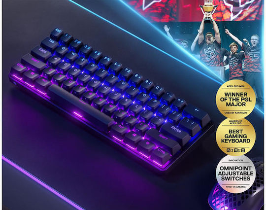 SteelSeries Apex Pro Mini Gaming Mechanische Tastatur 60% mit SteelSeries OmniPoint Schaltern und RGB-Beleuchtung (Englisch UK)