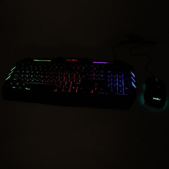 Weibo WB-520 Σετ Gaming Μηχανικό Πληκτρολόγιο με Μεμβράνης διακόπτες και RGB φωτισμό & Ποντίκι (Αγγλικό US)