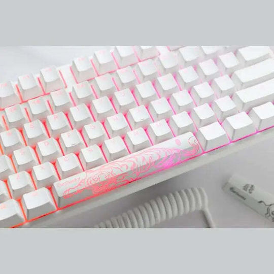Ducky One 3 Classic Gaming Mechanical Keyboard with Cherry MX Blue switches and RGB lighting (English US) White