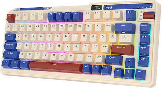 Royal Kludge K75 pro Fără fir Gaming Tastatură Mecanică 75% cu Custom Blue comutatoare și iluminare RGB (Engleză US) Gri