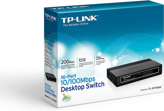 TP-LINK TL-SF1016D v1 Unmanaged L2 Switch με 16 Θύρες Ethernet