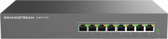 Grandstream GWN7701PA Unverwaltet L2 PoE+ Switch mit 8 Ports Gigabit (1Gbps) Ethernet