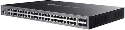 TP-LINK TL-SG3452XMPP v1 Managed L2 PoE++ Switch με 48 Θύρες Gigabit (1Gbps) Ethernet και 4 SFP Θύρες