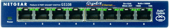 NetGear GS108GE Unmanaged L2 Switch with 8 Gigabit (1Gbps) Ethernet Ports