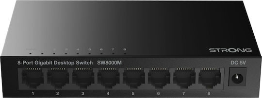 Strong Metal Desktop SW8000M Unmanaged L2 Switch with 8 Gigabit (1Gbps) Ethernet Ports