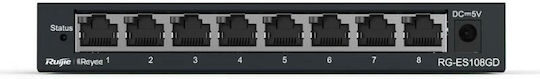 Ruijie RG-ES108GD Unmanaged L2 Switch με 8 Θύρες Gigabit (1Gbps) Ethernet