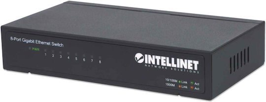 Intellinet 8-Port Gigabit Ethernet Switch Unverwaltet L2 Switch mit 8 Ports Gigabit (1Gbps) Ethernet