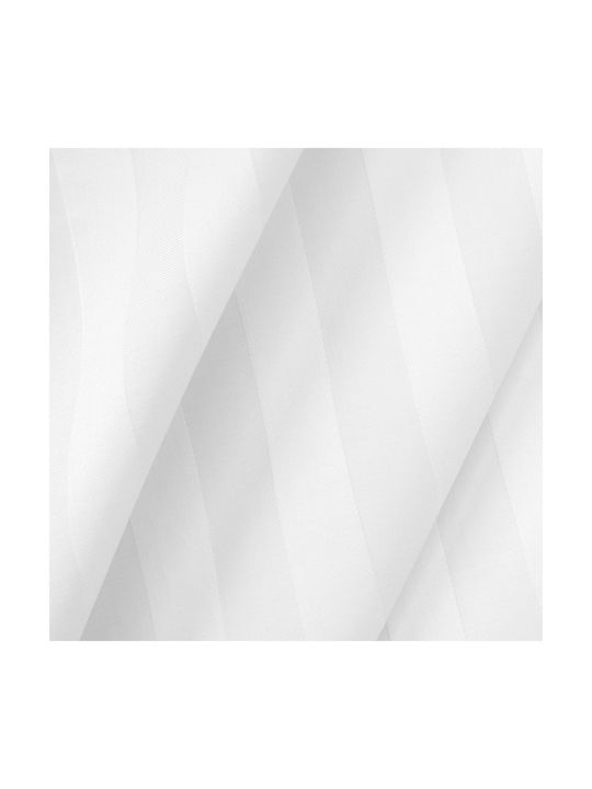 Satin Bambus-Baumwolle Kissenbezug Streifen Weiß/50x60